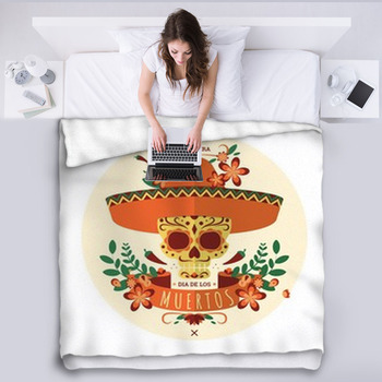 Day Of The Dead Skull Fleece Blanket