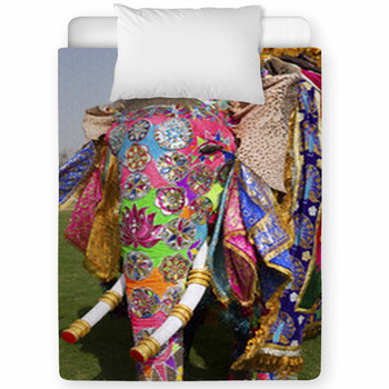 Decorated Elephant At Annual Elephant  Toddler Comforter