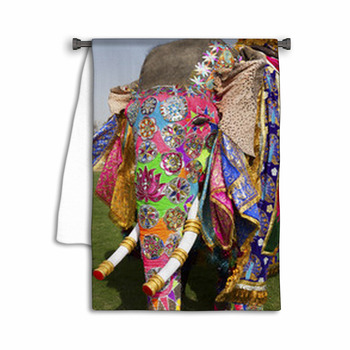 Decorated Elephant At Annual Elephant Festival Towel