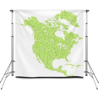 Decorative Map Of North America Custom Size Backdrop