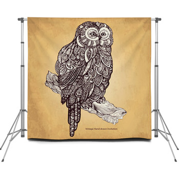 Decorative Owl Custom Size Backdrop