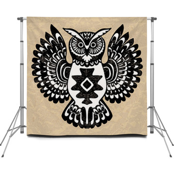 Decorative Owl Custom Size Backdrop