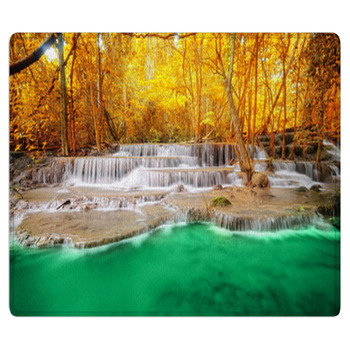 Deep Forest Waterfall In Kanchanaburi Bath Mat
