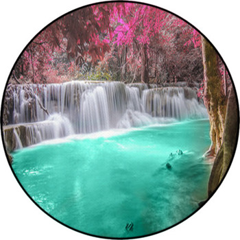 Deep Forest Waterfall In Kanchanaburi Round Rug