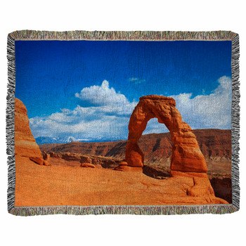 Delicate Arch In Arches National Woven Throw Blanket