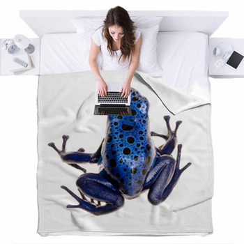 Dendrobates Azureus Fleece Bed Blanket