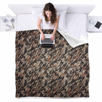 Desert Camouflage Background - A Fleece Bed Blanket