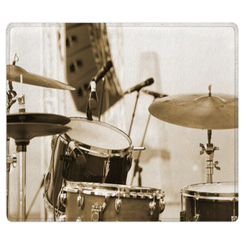 Detail Of A Drum Set On Stage Closeup Area Rug