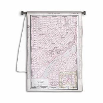 Detailed Antique Color Street City Map St Paul Towel