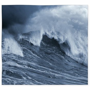 Detailed Atlantic Stormy Big Wave;  Custom Size Floor Mat