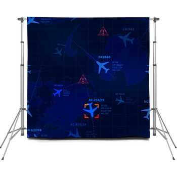 Detailed Blue Military Radar With Custom Size Backdrop