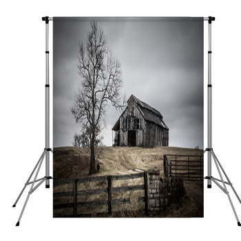 Deteriorating Barn And Tree On An Pole Pocket Backdrop
