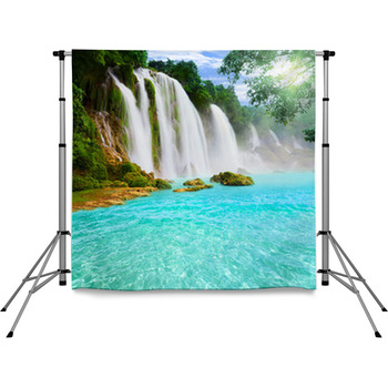 Detian Waterfall Pole Pocket Backdrop