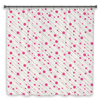 Diagonal Dots And Dashes Custom Size Shower Curtain