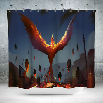 Digital Illustration Painting  Custom Size Shower Curtain