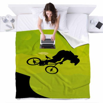 Dirt-Biker Fleece Bed Blanket