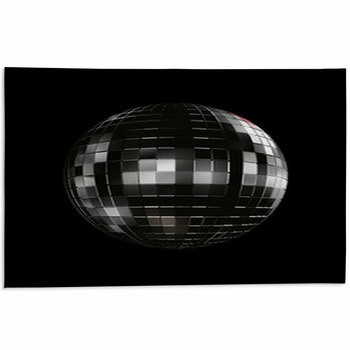 Disco Ball On Black Background Area Rug