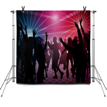 Disco Dance - Colored Background Fleece Backdrop