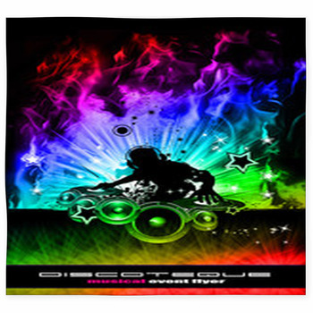 Discoteque Dj Flyer With Real Custom Size Floor Mat