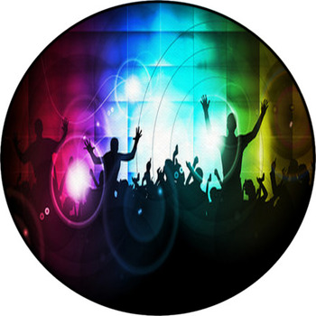 Discoteque Illustration Round Rug