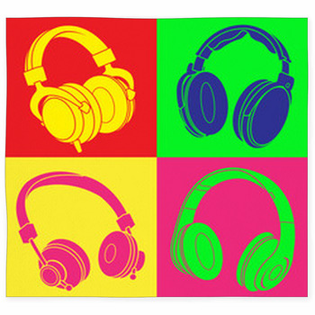 DJ Headphones POP Design Custom Size Floor Mat