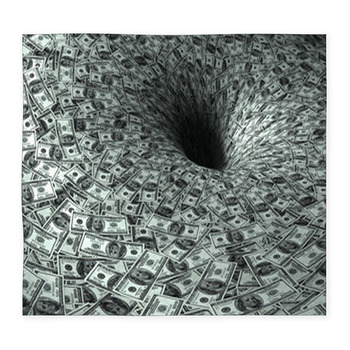 Dollar's Flow In Black Hole Custom Size Floor Mat