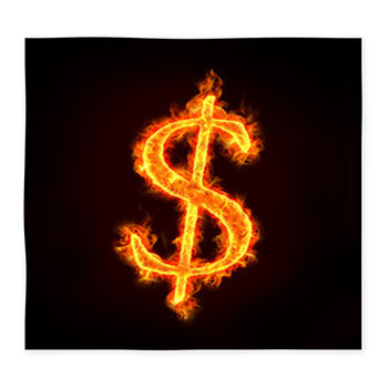 Dollar Sign In Fire Custom Size Floor Mat