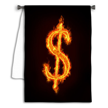 Dollar Sign In Fire Towel