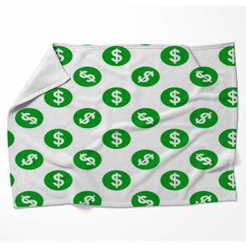 Dollar Sign Seamless Pattern On Woven Throw Blanket