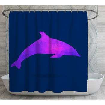 Dolphin Shower Curtains Bath Mats, Cloth Dolphin Shower Curtain