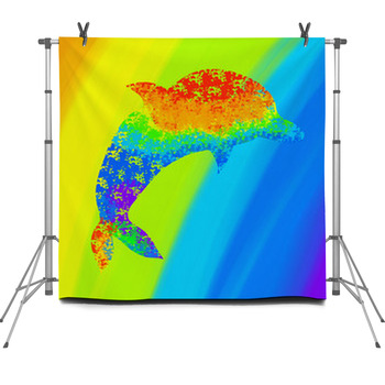 Dolphin Photographer Backdrops | Available in Super Large Custom Sizes