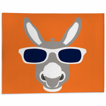 Donkey Face In Glasses Vector Illustration Area Rug