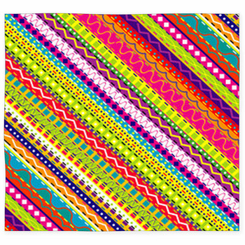 Doodle Ethnic And Colored Seamless  Custom Size Floor Mat