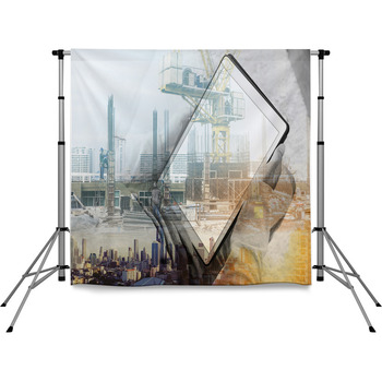 Double Exposure A Man Using Pole Pocket Backdrop