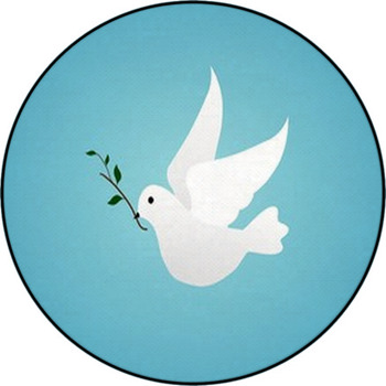 Dove With Olive Branch Round Rug