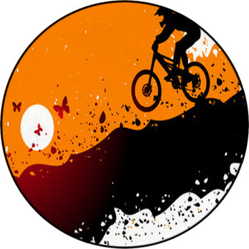 Downhill Abstract Background Round Rug