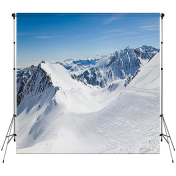 Downhills In The Winter Pyrenees Custom Size Backdrop