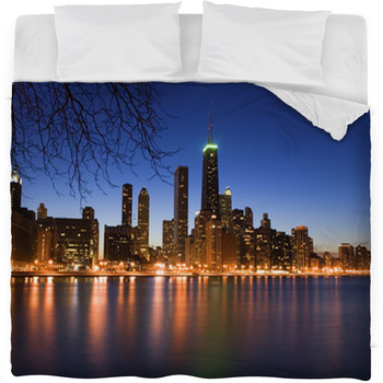 Downtown Chicago Fleece Bed Blanket