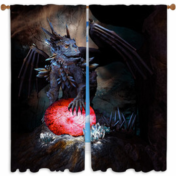 Dragon And Egg Custom Size Window Curtain