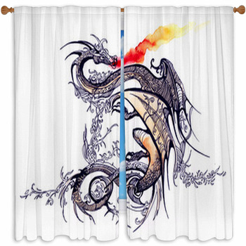 Dragon Custom Size Window Curtain