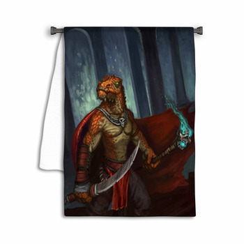 Dragon Kin Warrior Protecting An Underground Lair Towel
