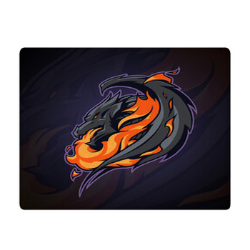 Dragon Logo Head Illustration With Fire Flame Bath Mat