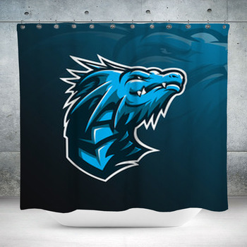 Dragon Mascot Vector Logo Custom Size Shower Curtain