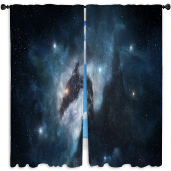 Dragon Shaped Nebula Window Curtain