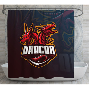 Dragon Vector Mascot Logo Design With Shower Curtain