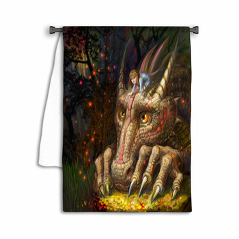 Dragon With The Little Girl On The Mountain Of Towel