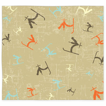 Drawing Ski Sport Background Custom Size Floor Mat