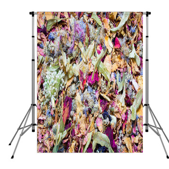 Dried Flowers And Leaf Background. Pole Pocket Backdrop