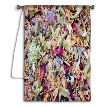 Dried Flowers And Leaf Background. Towel