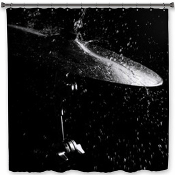 Drums Plate Under Water Drops Shower Curtain